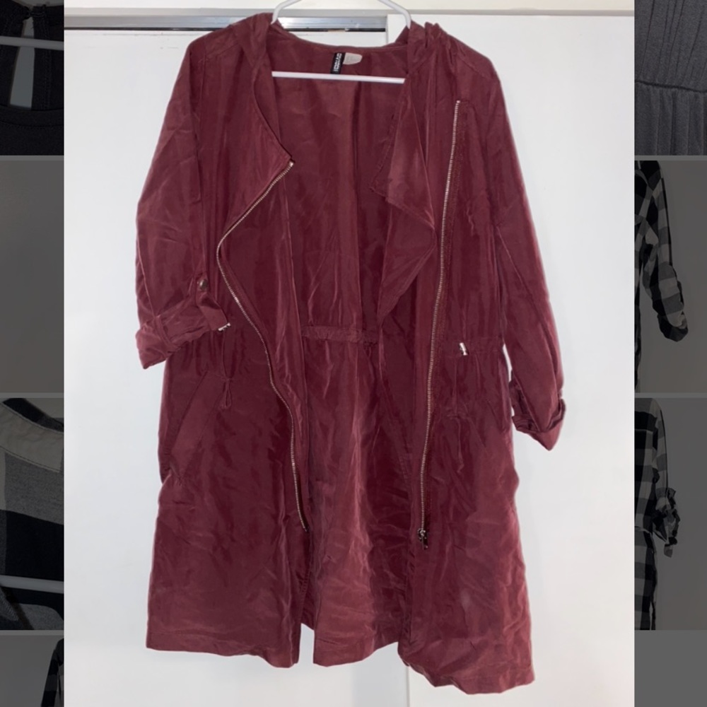 Plum Long Utility Coat
